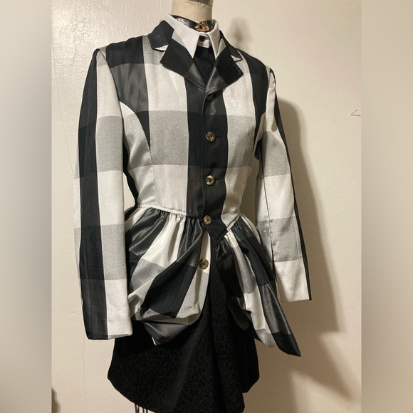 Impeccable CDG asymmetrical gingham bubble blazer - Picture 6 of 11